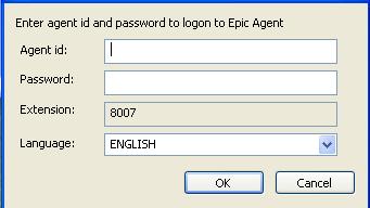 Note: The third parameter, the agent extension, is usually defined once during the first logon.