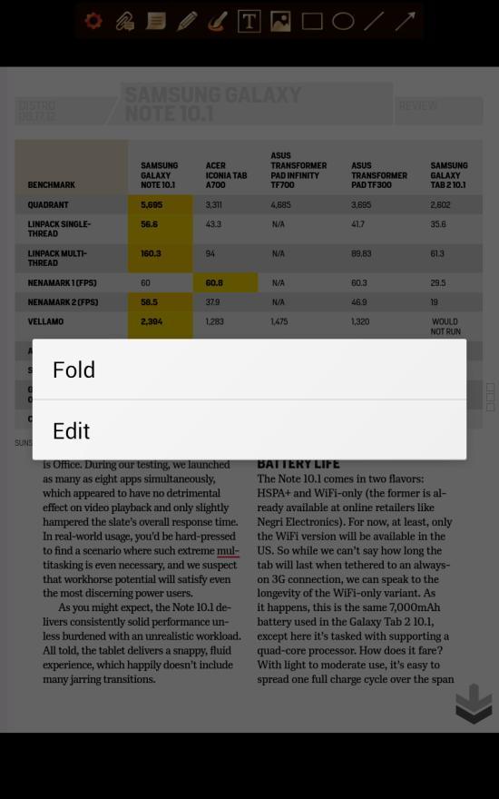 ezpdf Reader Guide - Android PDF Viewing Annotations ❸ Fold or Unfold the tool bar Shrink the whole toolbar as one icon ❸ Edit the