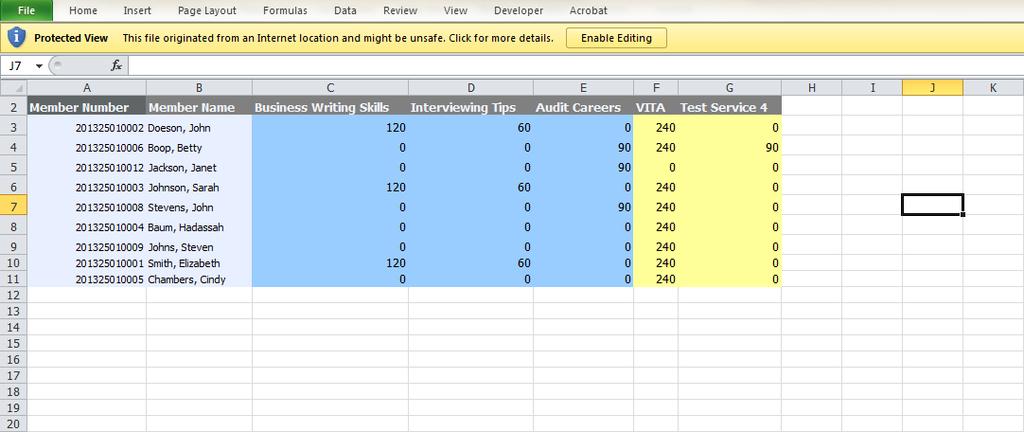 Student Hours Verification Screen Excel Export Menu Bar Item: Reporting and Membership> Report Activity> Student Hours Verification Report >Excel Export The