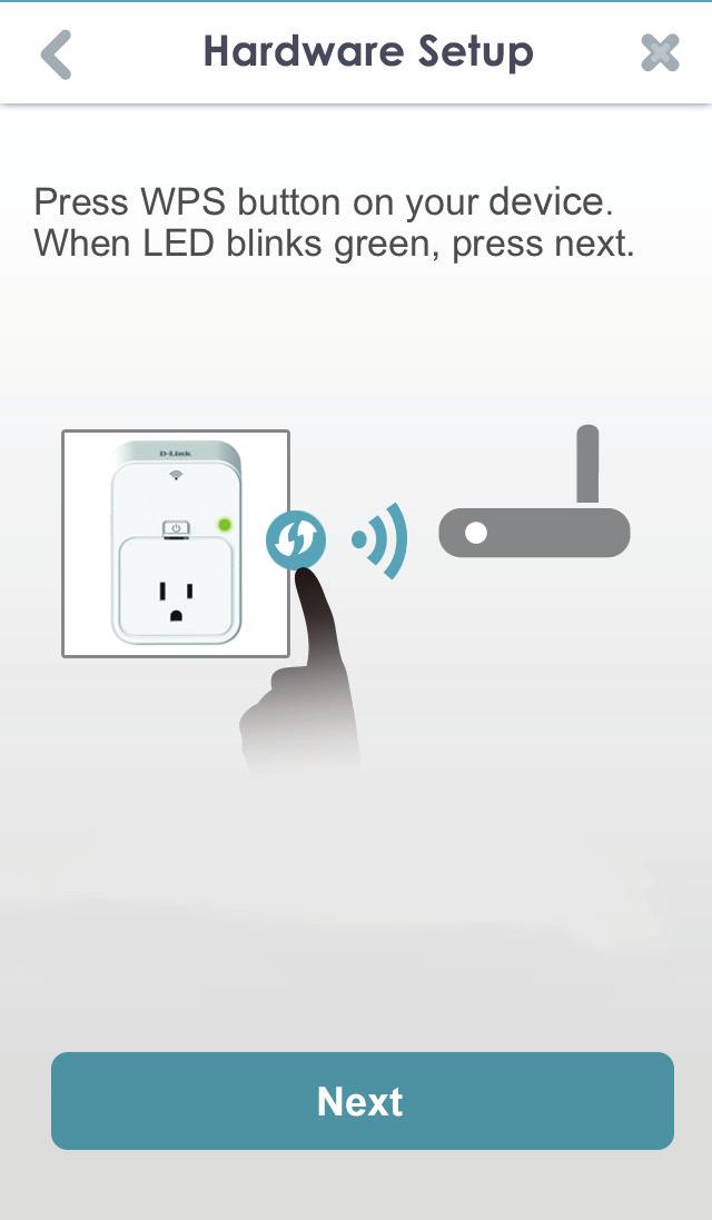 button on your Smart Plug. The Status LED will start to blink green.