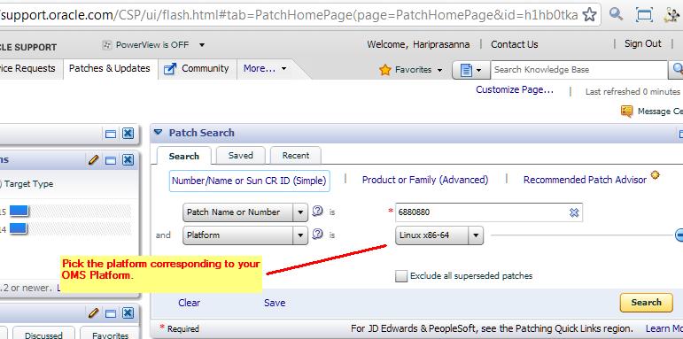 Mandatory Pre-Requisites for installing Bundle Patch 1 Set ORACLE_HOME to OMS HOME and run the following command to verify the OPatch version: $ opatch version Figure 1 3 Verifying OPatch Version If