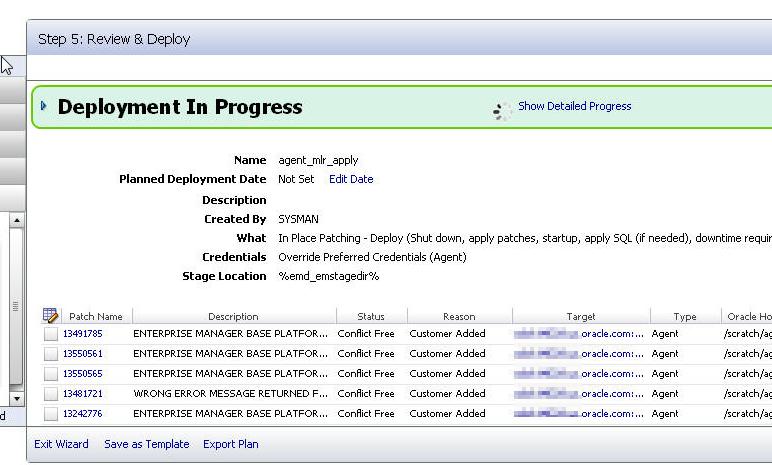 Upgrading All Downloaded Plug-ins to the 12.1.0.2 Releases on Management Agent Figure 2 76 Show Detailed Progress 2.5 Upgrading All Downloaded Plug-ins to the 12.1.0.2 Releases on Management Agent This section explains the steps involved in upgrading all the downloaded plug-ins to the 12.