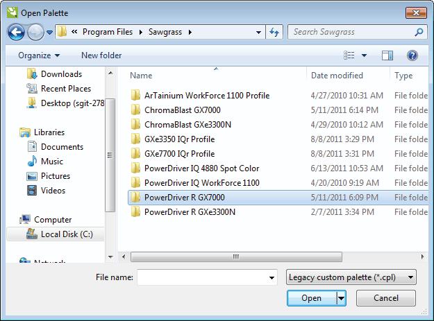 ) Double-click the folder for your PowerDriver or ChromaBlast