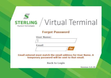 Step 5: Check your email box for a message from Info@sptvt.com VT Reset Password. The temporary password will be included within.