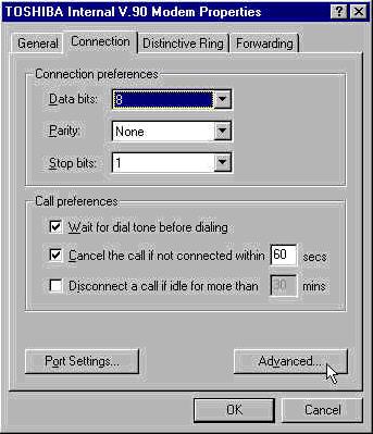 Figure 5 Specify Advanced Connention Settings The Advanced Connention Settings