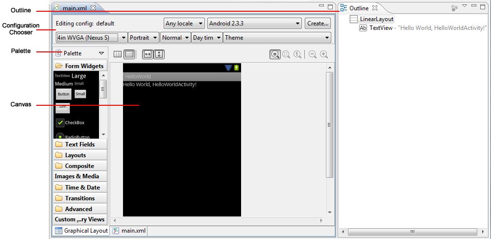 22 Figure 1.14 The ADT Graphical Layout Editor The Graphical Layout Editor is a great tool for prototyping and building UIs.