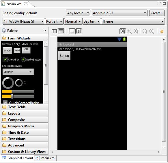 24 Figure 1.16 The Canvas in the Graphical Layout Editor now contains a button Figure 1.
