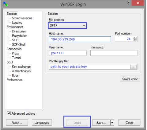 Figure 19 - Pressing "Login" to connect Step 5: After clicking on Login a dialog screen will be