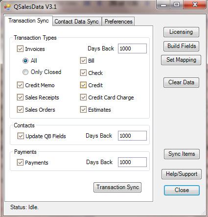 How to run a Manual Transaction Sync 1. Make sure that the appropriate ACT and QuickBooks databases are open on your computer. 2. In ACT go to TOOLS > QSalesData Import.