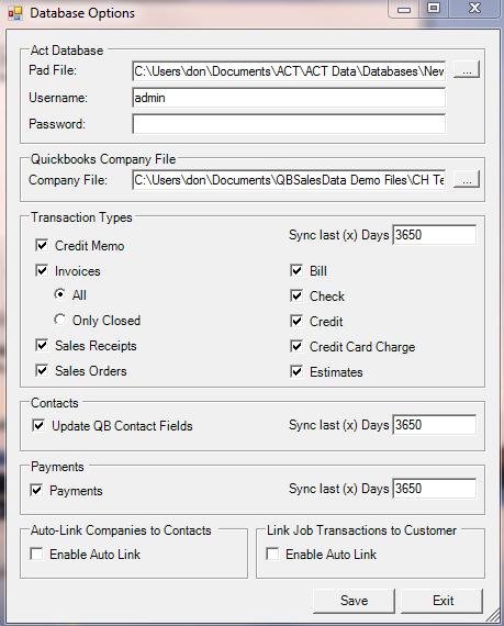 INSTALL AND CONFIG THE NIGHTLY QTRANSACTIONSYNC MODULE The QTransactionSync program allows you to configure automatic background imports of QuickBooks Sales data into ACT.