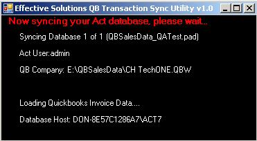 17. You are now ready to test the background synchronization you just configured. Add a new transaction to QuickBooks that doesn t exist in ACT yet. Close out of ACT and QuickBooks.