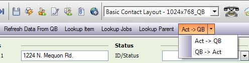 USING THE QUICK CONTACT SYNC BUTTON TO UPDATE A SINGLE ADDRESS IN QUICKBOOKS (ACT > QB BUTTON) There is an ACT > QB button on the QSalesData