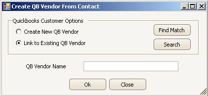 LINK A SINGLE ACT! RECORD TO AN EXISTING QUICKBOOKS VENDOR If you have a single record in ACT! that you want to link to QuickBooks, you don t have to use the QB Link Wizard.