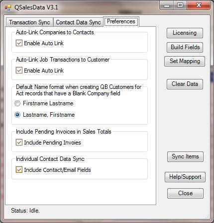 SET YOUR QSALESDATA PREFERENCES Starting with QSalesData version 2.0.7.9, a Preferences tab was added to the Tools > QSalesData Import set of options.