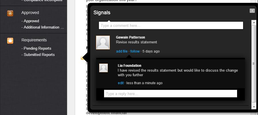 C) Entering New Comments You can also post comments on fields where