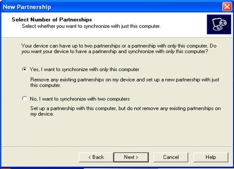 When the Select Number of Partnerships screen displays, choose