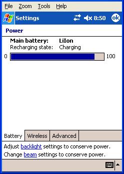 How Do I Know the Battery Is Charging? There are two ways to see that you are charging the battery. While the battery recharges, the power indicator light on the front of the HP ipaq flashes amber.