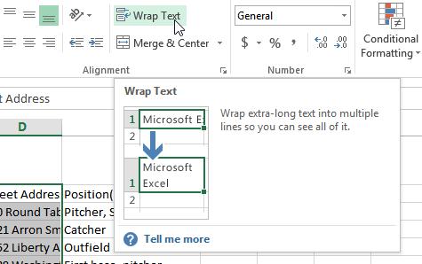 DIRECTIONS FOR WRAPPING TEXT 1 Select the cells you wish to wrap. 2 Select the Wrap Text command on the Home tab. 3 The text in the selected cells will be wrapped.