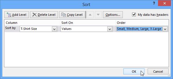 6 Click Add to save the new sort order. The new list will be added to the Custom lists: box.