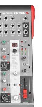 MIC preamps, 3-band EQ, LO-CUT and PHANTOM power 4 STEREO LINE inputs with