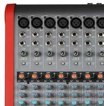 M1622USB Compact 16-channel 4-bus mixer 8 MIC/LINE inputs and 4 MIC/LINE STEREO inputs with 12 high-performance, low-noise
