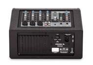 channels + 1 STEREO LINE channel with 2-band EQ MONITOR output DIGITAL EFFECT PROCESSOR with 16 presets MAIN MIX 3-band EQ Compact MDF cabinet with durable black anti-scratch painting and metal