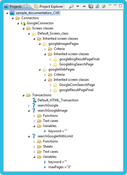Convertigo Mobilizer project Figure 2-4: CWI sample project in Projects view Now, we can open the sample CMob project.