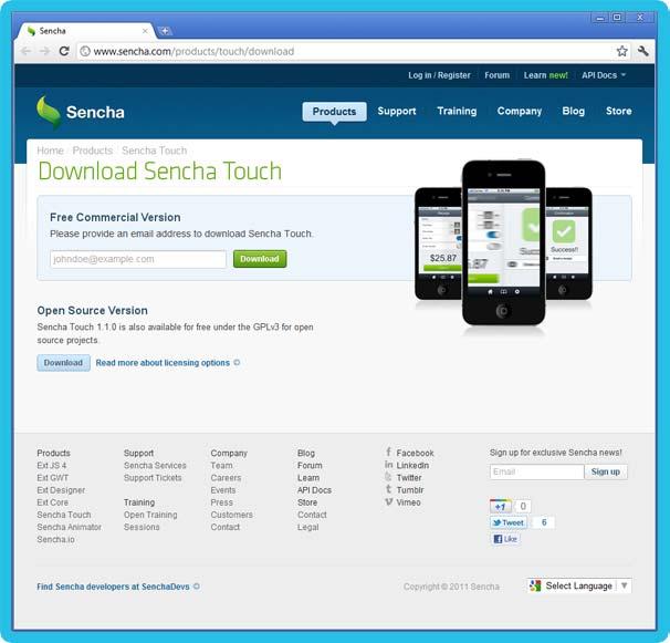 Convertigo Mobilizer project Figure 2-9: Downloading Sencha Touch framework 7 Save the ".