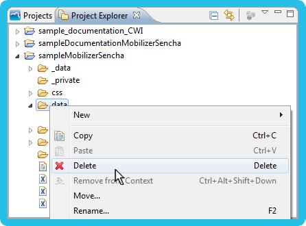 Figure 2-26: Deleting unused resources Beware not to select _data folder instead of data, this private directory is