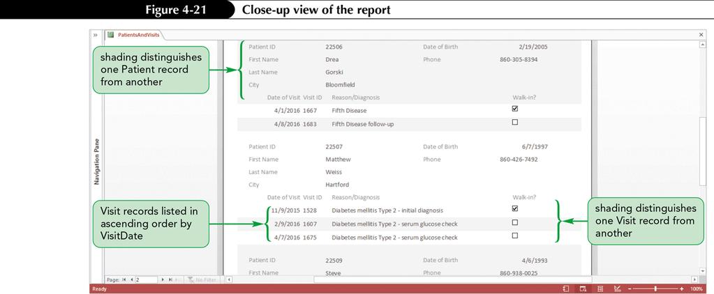 Creating a Report Using the Report Wizard