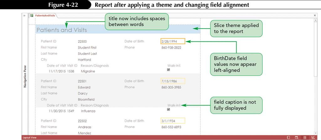 Modifying a Report s Design in Layout View Applying a Theme to a Report The same themes available for forms are also available for reports You can choose to apply a theme to the current report object