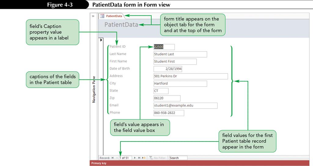 Creating a Form Using the Form Wizard (Cont.