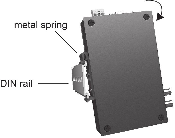 Mounting The aluminum DIN rail attachment plate should be fixed to the back panel of the ICF-1150 when you take it out