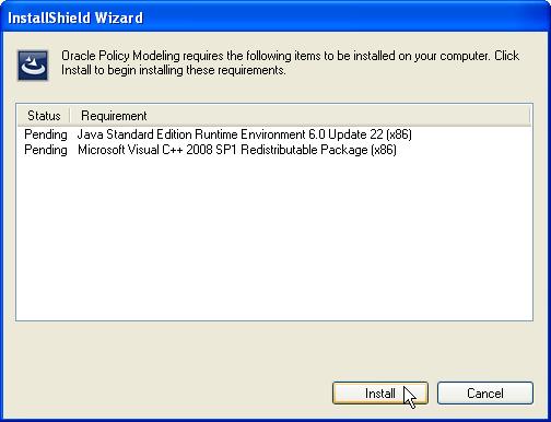 Step 2 Prepare to install Oracle Policy Modeling Run the setup.exe file.