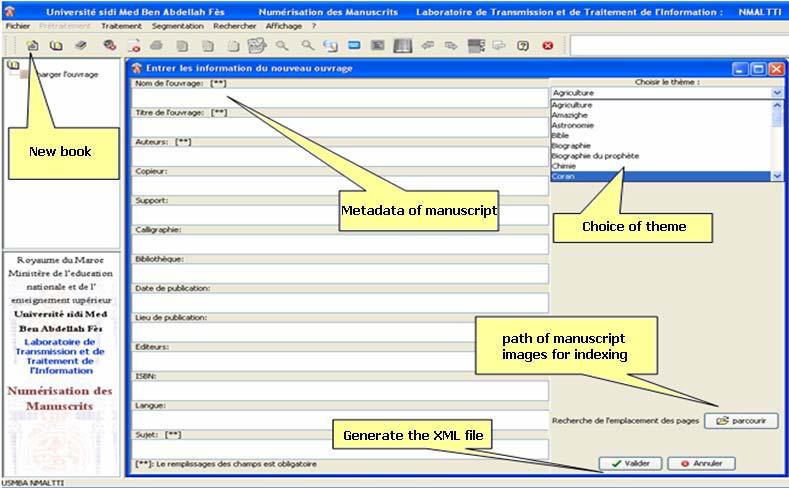 3.2. Adding new documents: Images of manuscript document to be created are stored in folders; the browse button identifies the path of pages.
