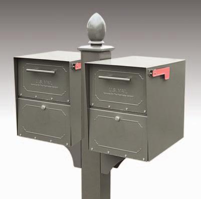 A Spreader Plate can be used to mount two, three, or four Oasis mailboxes on one post.