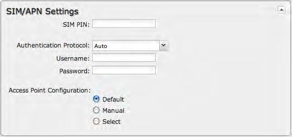 Choose from Auto, PAP, and CHAP and then input your username and password. Access Point Configuration: Some wireless carriers provide multiple Access Point configurations that a modem can connect to.