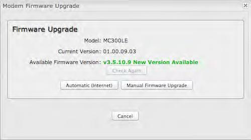 If you select Automatic (Internet) the firmware will be updated automatically. Use Manual Firmware Upgrade to instead manually upload firmware from a local computer or device.