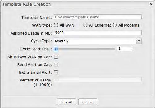When you attach a new 4G USB modem, your template will immediately create a new Data Usage Rule for the attached modem that sends the alert as specified. Click Add to configure a new Template rule.