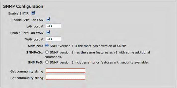 8.5 SNMP Configuration SNMP, or Simple Network Management Protocol, is an Internet standard protocol for remote management.