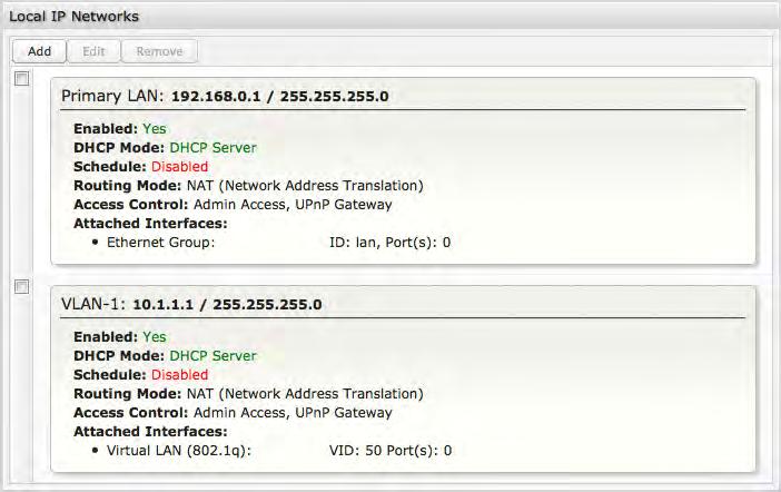 6.5 Local Networks This section is used to configure the settings for networks created by your router.