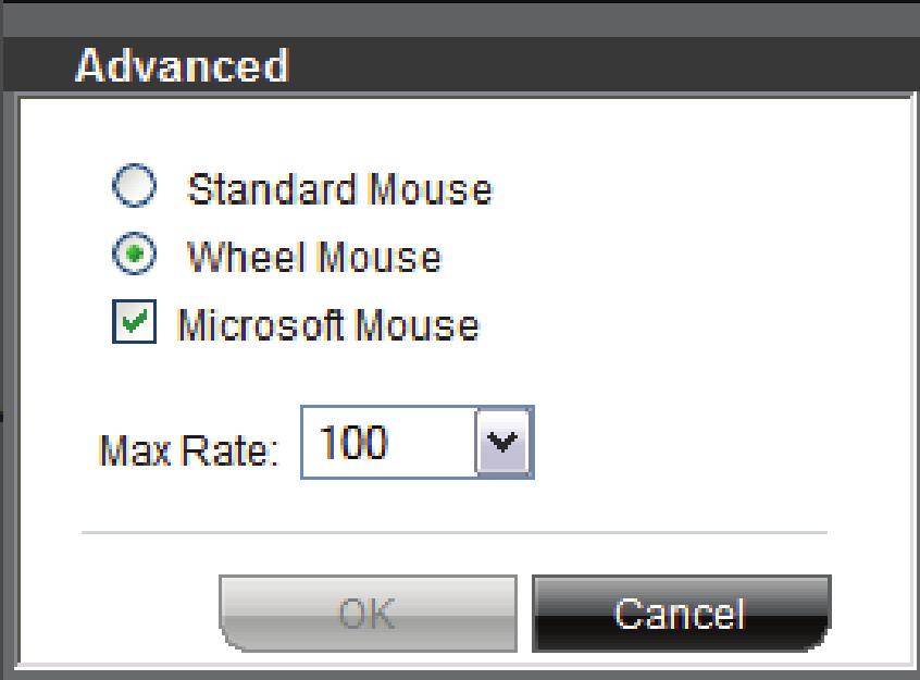 Using the Switch from a Remote Console Advanced-Mouse Emulation In the Advanced-Mouse settings, you can set the type of mouse you would like the Switch to emulate.