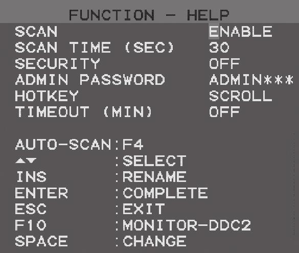 Using the Switch from a Remote Console OSD-Menu Keyboard Commands Command èê Page Up/Page Down Insert Enter Tab Esc Function Navigate to different servers in the same BANK Select next or previous