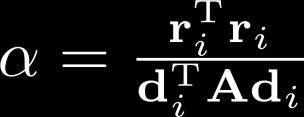 Conjugate Gradient Method v 0 = v(t) direction d residual r step size v(t+h) =