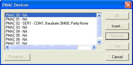 Figure 3 PEWin32Pro Device Select Dialog Box 3. If the desired serial or Ethernet device is listed, select it and skip to Test the Device (step 6).