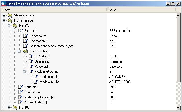 CONFIGURATION 5.5.3 PPP Connection for modem communication The e.reader is capable of communicating via PPP. All the settings have to be done with the e.