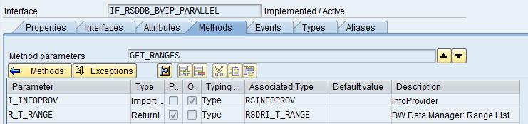 o IF_RSDDB_BVIP_PARALLEL: When this interface is implemented, the initial indexing process can be split up into several processes by using a customer-defined partitioning (ranges) of the source data