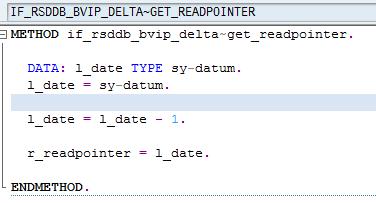 The following code example shows how this read pointer can be found using the current date minus one day.