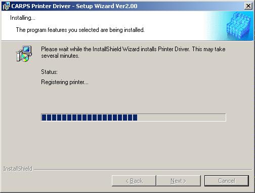 9 Click [Yes] to continue the installation. The installation starts. 2 Installing Printer Driver The printer driver is installed and the printer icon is added to the [Printers] folder.