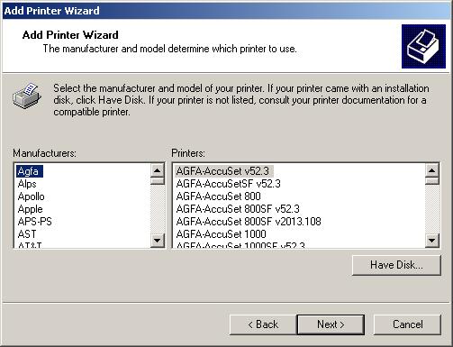 Installing Printer Driver The [Install From Disk] dialog box